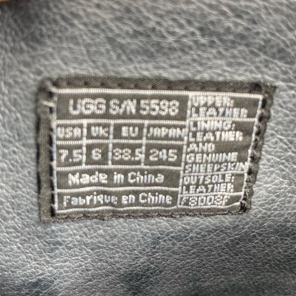 UGG Women’s Raya Black Suede Sheepskin Trimmed Riding Boot Size US 7.5 - Picture 14 of 14